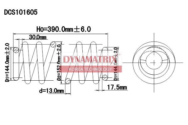 Пружина подвески DYNAMATRIX-KOREA DCS101605