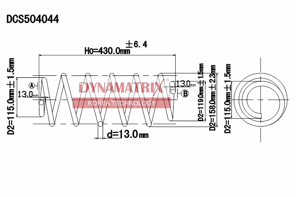 Пружина подвески DYNAMATRIX-KOREA DCS504044