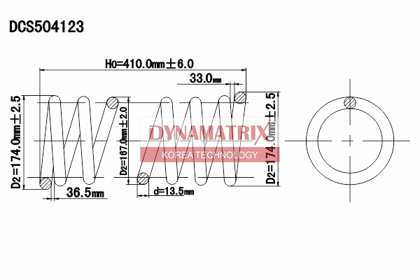 Пружина подвески DYNAMATRIX-KOREA DCS504123