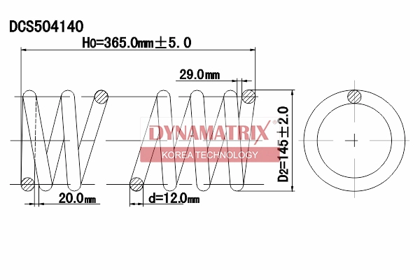 Пружина передняя эс 95- DYNAMATRIX-KOREA DCS504140