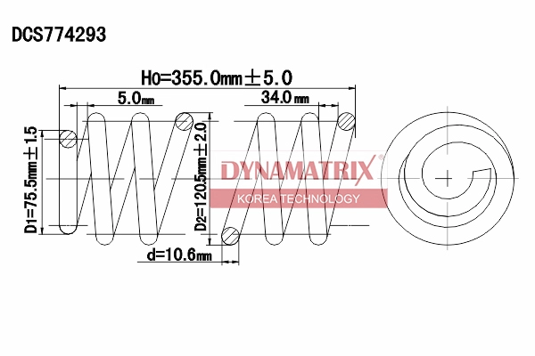 Пружина подвески DYNAMATRIX-KOREA DCS774293