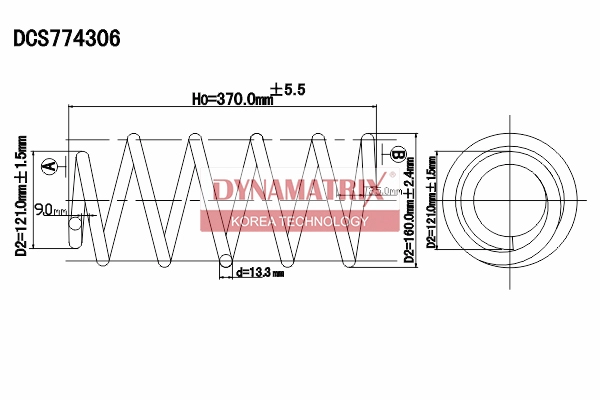 Пружина подвески DYNAMATRIX-KOREA DCS774306