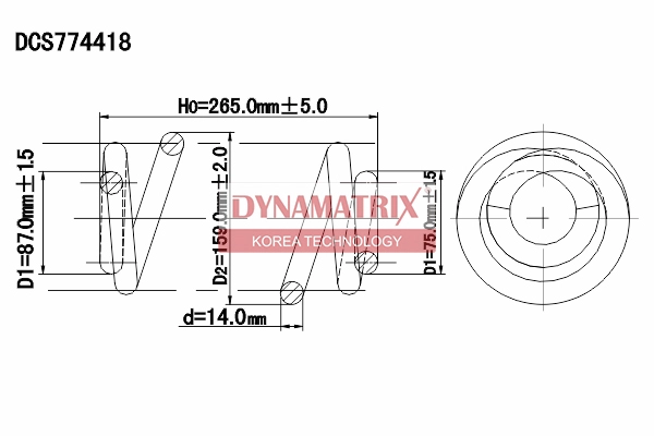 Пружина подвески DYNAMATRIX-KOREA DCS774418