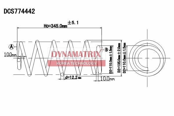Пружина подвески DYNAMATRIX-KOREA DCS774442