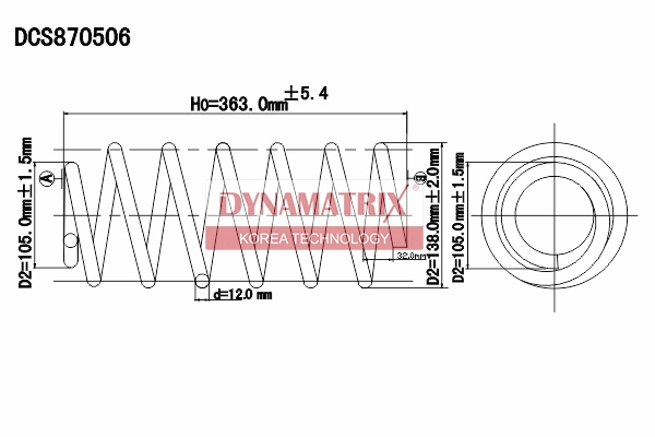 Пружина подвески DYNAMATRIX-KOREA DCS870506