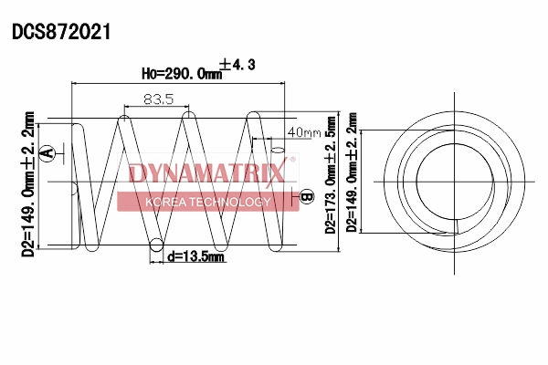 Пружина подвески DYNAMATRIX-KOREA DCS872021