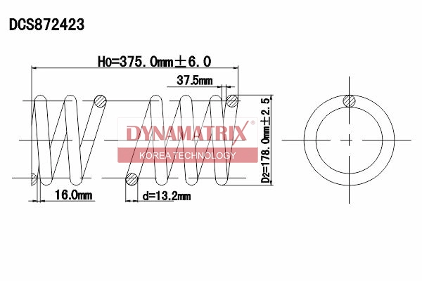 Пружина подвески DYNAMATRIX-KOREA DCS872423
