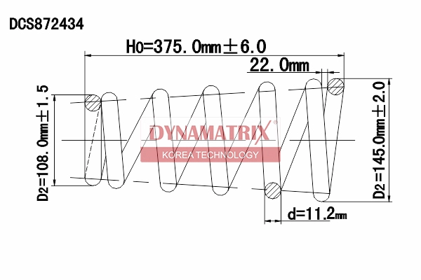 Пружина подвески DYNAMATRIX-KOREA DCS872434