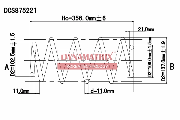 Пружина подвески DYNAMATRIX-KOREA DCS875221