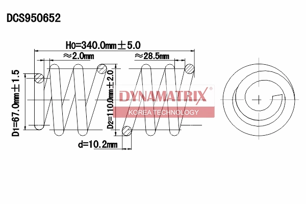 Пружина подвески DYNAMATRIX-KOREA DCS950652