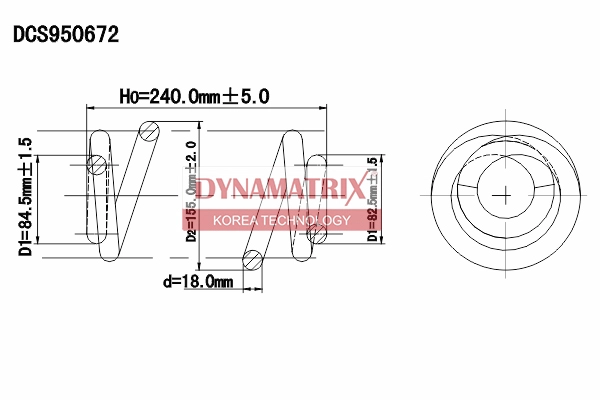 Пружина подвески DYNAMATRIX-KOREA DCS950672