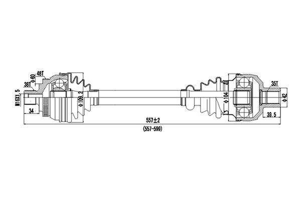 Полуось привода колеса DYNAMATRIX-KOREA DDS218008