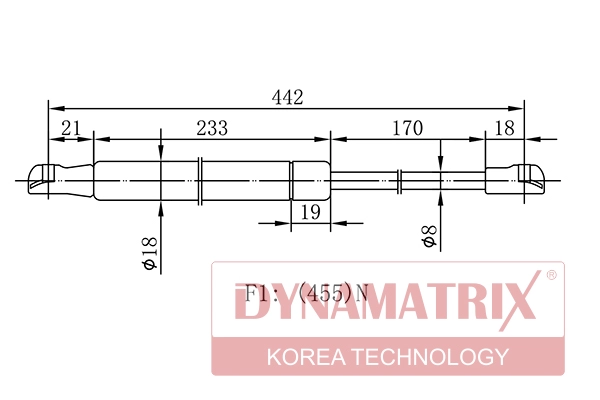 Амортизатор багажника DYNAMATRIX-KOREA DGS015488