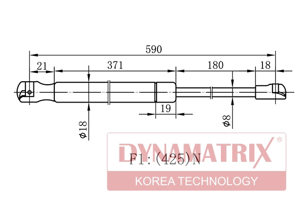 Амортизатор багажника DYNAMATRIX-KOREA DGS018254