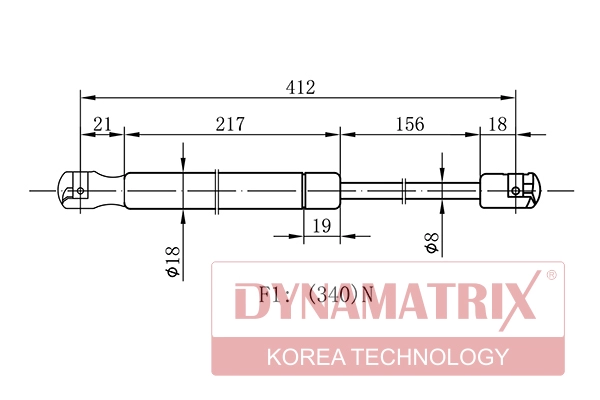 Амортизатор багажника DYNAMATRIX-KOREA DGS0818MM