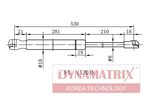 Амортизатор багажника DYNAMATRIX-KOREA DGS1036VW