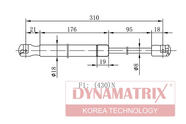 Амортизатор крышки багажника DYNAMATRIX-KOREA DGS110189