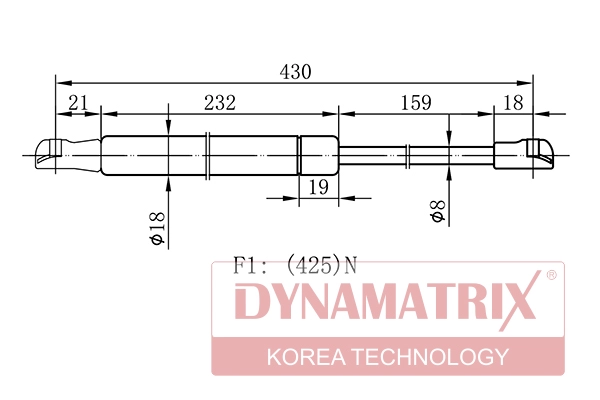 Амортизатор багажника DYNAMATRIX-KOREA DGS115683
