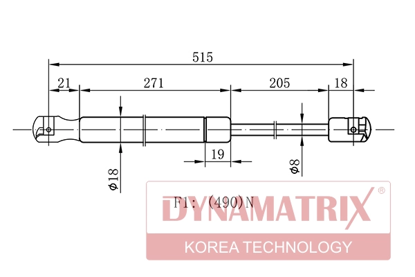 Амортизатор багажника DYNAMATRIX-KOREA DGS1517RK
