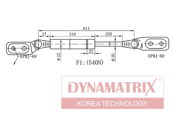 Амортизатор багажника DYNAMATRIX-KOREA DGS766955