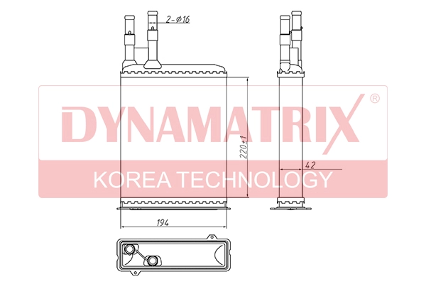Радиатор отопителя салона DYNAMATRIX-KOREA DR73984