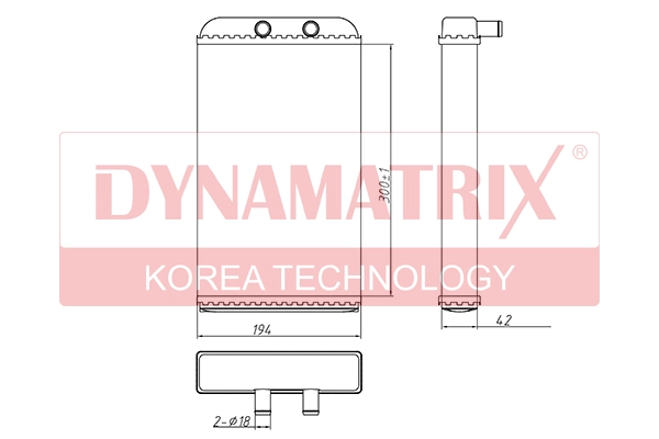 Радиатор отопителя салона DYNAMATRIX-KOREA DR73986