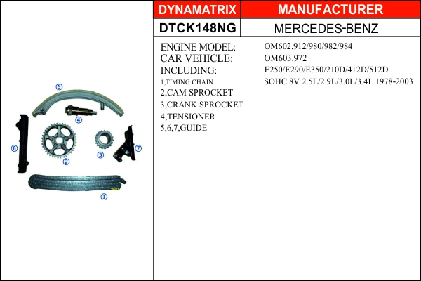 Комплект цепи грм DYNAMATRIX-KOREA DTCK148NG