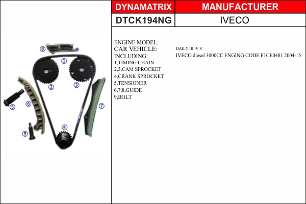 Комплект цепи грм DYNAMATRIX-KOREA DTCK194NG