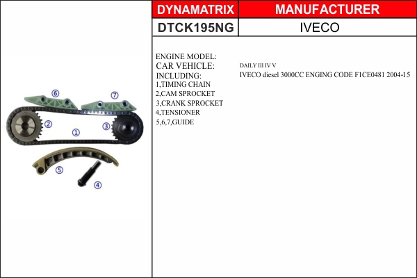 Комплект цепи грм DYNAMATRIX-KOREA DTCK195NG