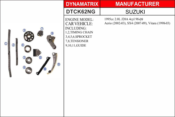 Комплект цепи грм DYNAMATRIX-KOREA DTCK62NG