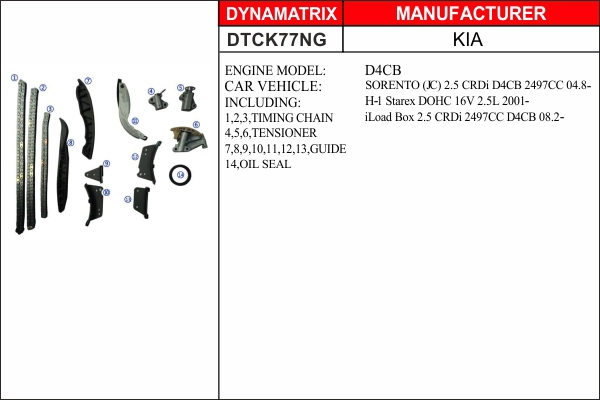 Комплект цепи грм DYNAMATRIX-KOREA DTCK77NG