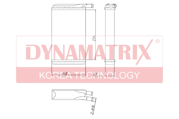 Радиатор печки DYNAMATRIX-KOREA DR73940