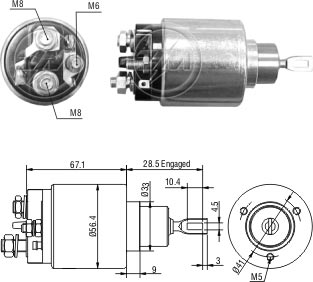 Реле втягивающее ZM ZM1-473