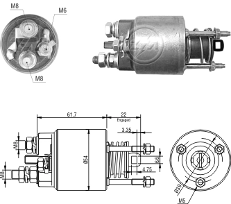 Реле втягивающее ZM ZM3-595