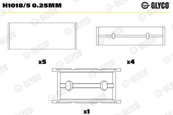 Вкладыши двигателя GLYCO H1018/5 0.25MM