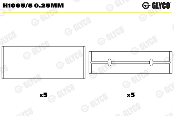 Вкладыши двигателя GLYCO H1065/5 0.25MM