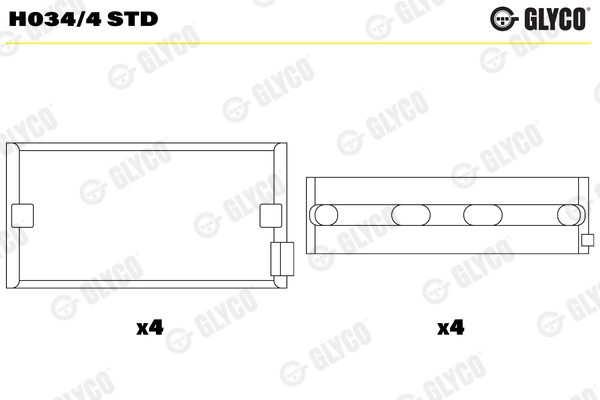Вкладыши двигателя GLYCO H034/4 STD