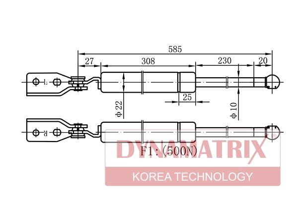 Амортизатор багажника DYNAMATRIX-KOREA DGS015058