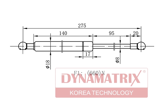 Амортизатор багажника DYNAMATRIX-KOREA DGS1396BS