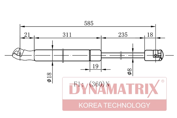 Амортизатор подвески DYNAMATRIX-KOREA DGS7629LR