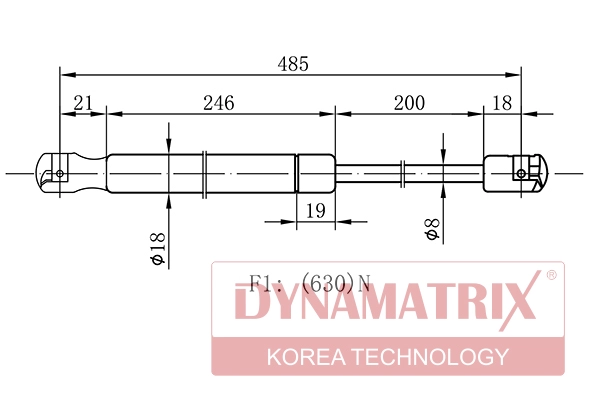 Амортизатор крышки багажника DYNAMATRIX-KOREA DGS8523CB