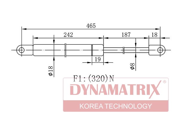 Амортизатор капота DYNAMATRIX-KOREA DGS1387BT
