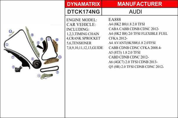 Комплект цепи грм DYNAMATRIX-KOREA DTCK174NG