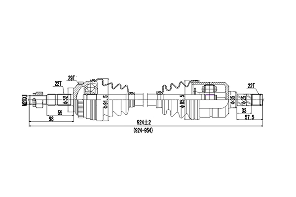 Полуось DYNAMATRIX-KOREA DDS244026