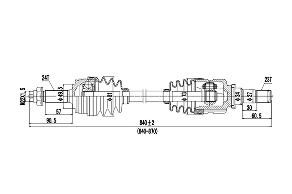 Полуось DYNAMATRIX-KOREA DDS210231