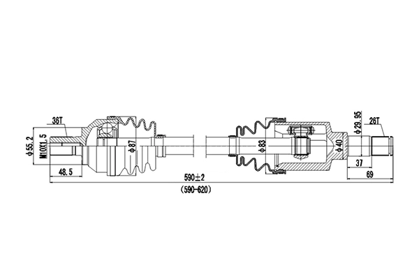 Полуось DYNAMATRIX-KOREA DDS218327