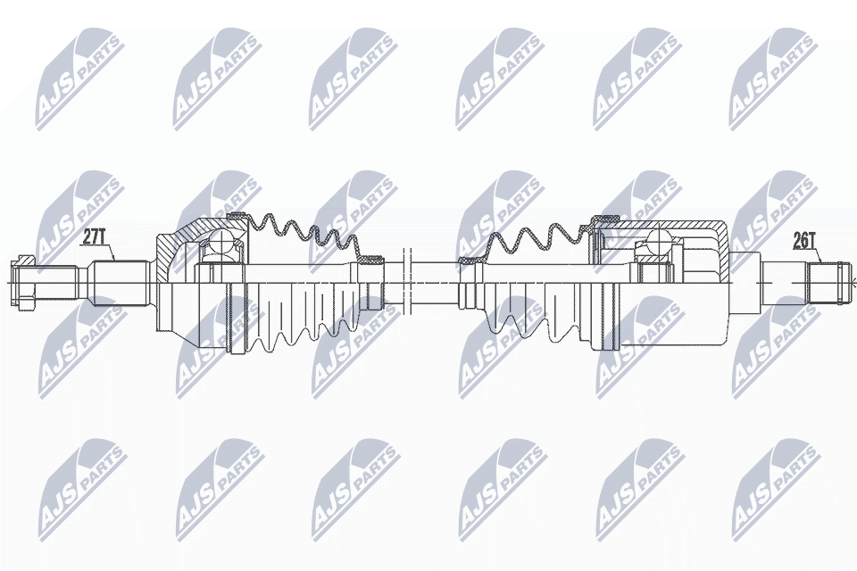 Полуось ford focus/c-max/grand c-max 1.6tdci 11- /лев NTY NPWFR045