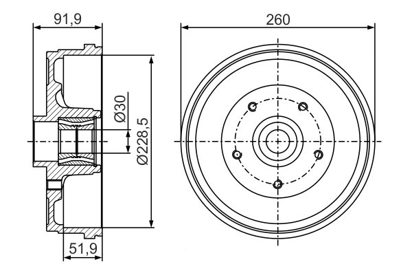 Тормозной барабан BOSCH 0986477283