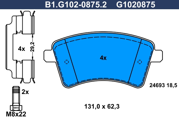 Колодки тормозные дисковые GALFER B1-G102-0875-2