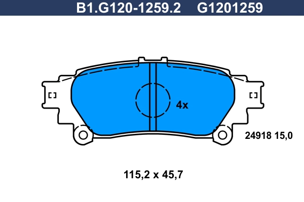 Колодки тормозные GALFER B1-G120-1259-2